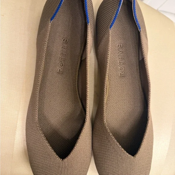Rothy's Tan Flats with Blue Highlights - Picture 3 of 6